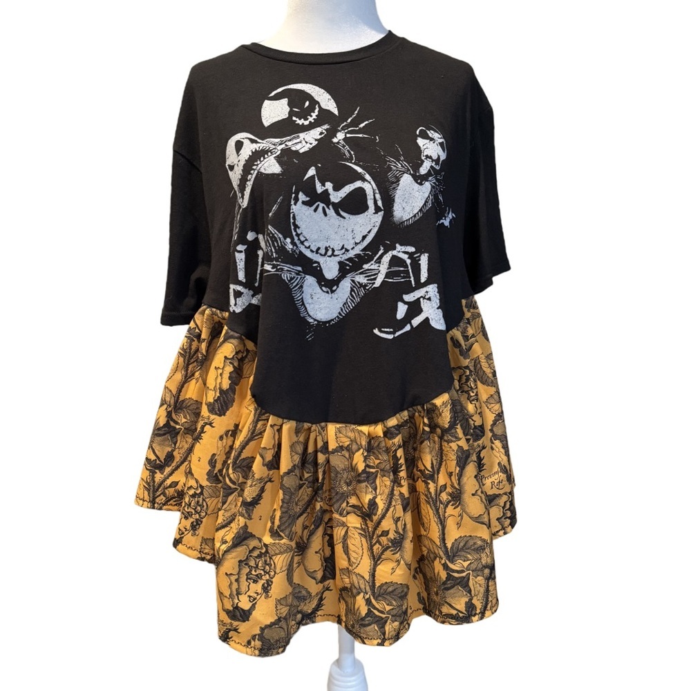 Nightmare Before Christmas boho ruffle hem hippie t-shirt